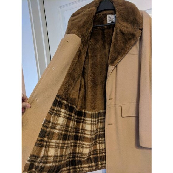 Mens Vagabond Coat Heavy Faux Sherpa Collar Vintage 38 - Picture 7 of 10